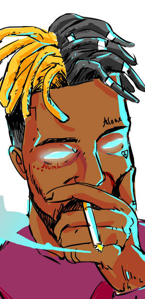 Blue Eyes Xxxtentacion Cartoon Wallpaper