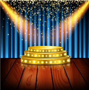 Blue Festive Stage Digital Art Wallpaper