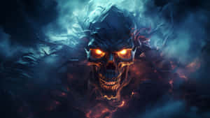 Blue_ Fire_ Skull_ Artwork.jpg Wallpaper