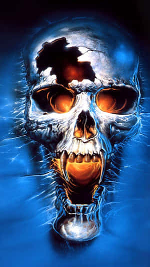 Blue_ Fire_ Skull_ Artwork Wallpaper