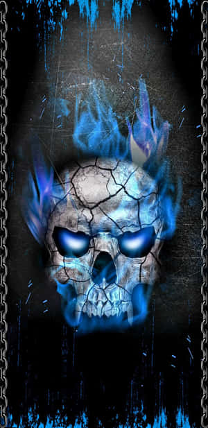 Blue_ Fire_ Skull_ Artwork Wallpaper