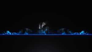 Blue_ Flame_ Art_on_ Black_ Background Wallpaper