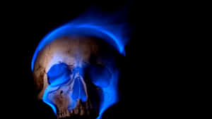 Blue Flame Skull Art Wallpaper