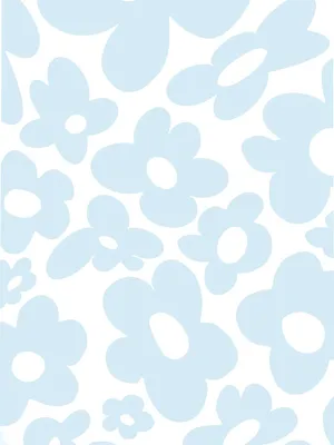 Blue Floral Pattern Background Wallpaper