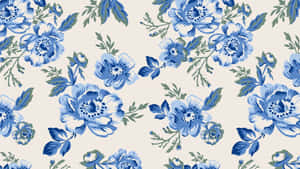 Blue Floral Pattern Background Wallpaper