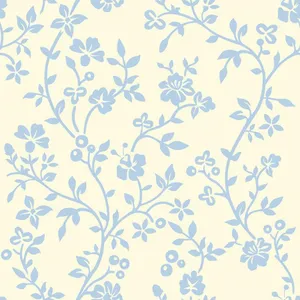 Blue Floral Pattern Background Wallpaper
