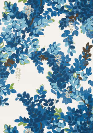 Blue Floral Pattern Design Wallpaper