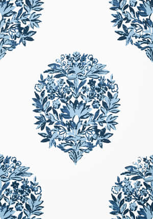 Blue Floral Pattern Design Wallpaper