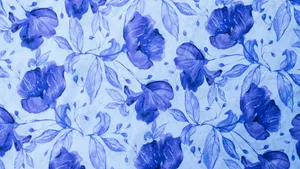 Blue Floral Pattern Design Wallpaper