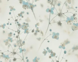 Blue Floral Pattern Soft Background Wallpaper