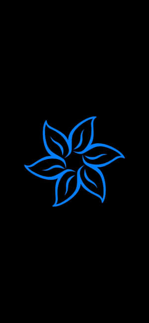 Blue Flower Line Art Super Amoled Display Wallpaper