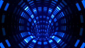 Blue Futuristic Tunnel Structure Wallpaper