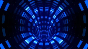 Blue Futuristic Tunnel Structure Wallpaper