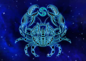 Blue Galaxy Cute Cancer Zodiac Sign Wallpaper