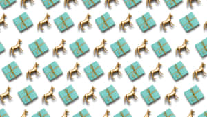 Blue Gift Boxes And Deer Wallpaper