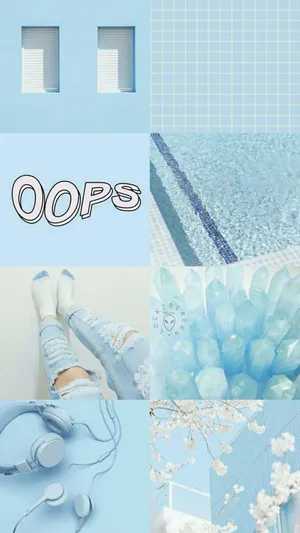 Blue Girl Aesthetic Collage Wallpaper