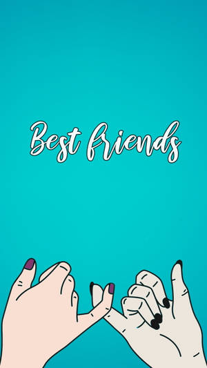 Blue Girly Bff Pinky Promise Wallpaper