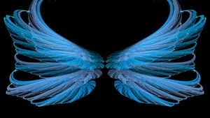 Blue Glowing Wings Wallpaper