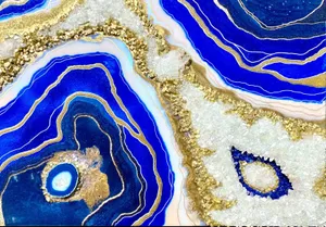 Blue Gold Resin Artwork Wallpaper