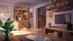 Blue Gradient And White Abstract Shapes Wallpaper Wallpaper