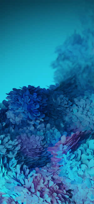 Blue Gradient Floral Abstract Samsung S23 Wallpaper.jpg Wallpaper