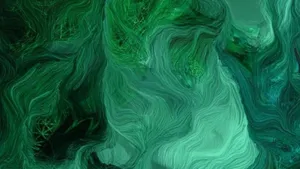 Blue Green Aesthetic Melting Paint Effect Wallpaper