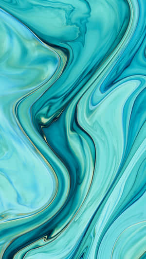 Blue Green Aesthetic Painting With Oily Effect Wallpaper