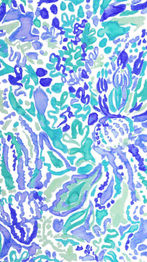 Blue Green Watercolor Pattern Wallpaper