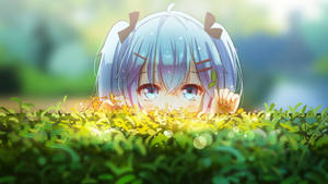 Blue-haired Animated Girl Wallpaper