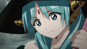 Blue Haired Anime Character Concerned Look Wallpaper