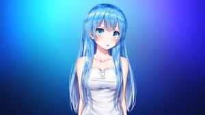 Blue Haired Anime Girl Portrait Wallpaper