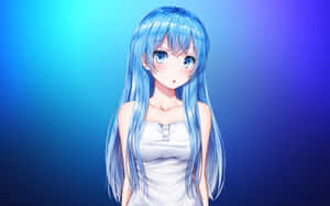 Blue Haired Anime Girl Portrait Wallpaper