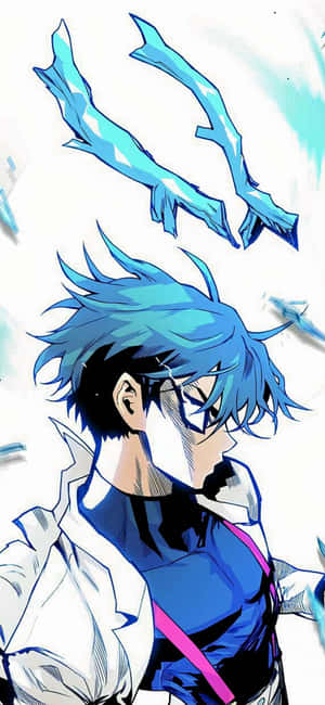 Blue Haired Manhwa Character Wallpaper