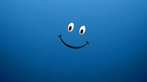 Blue Happy Smiley Face Wallpaper