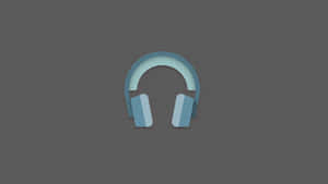 Blue Headphones Icon Wallpaper