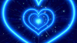 Blue Heart Aura Abstract Wallpaper