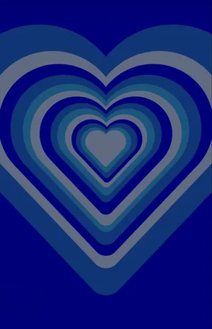 Blue Heart Concentric Lines P F P Wallpaper