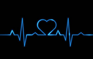 Blue Heart Monitor Wallpaper
