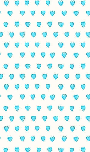 Blue Hearts Pattern Background Wallpaper