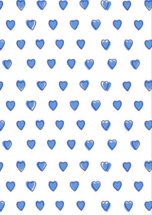 Blue Hearts Pattern Background Wallpaper