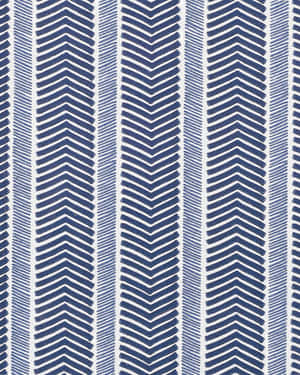 Blue Herringbone Pattern Textile Wallpaper