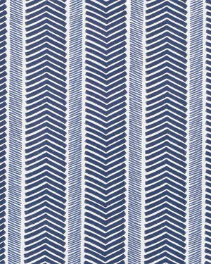Blue Herringbone Pattern Textile Wallpaper