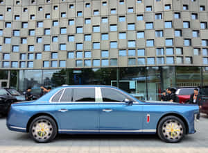 Blue Hongqi L5 Luxury Sedan Exterior Wallpaper