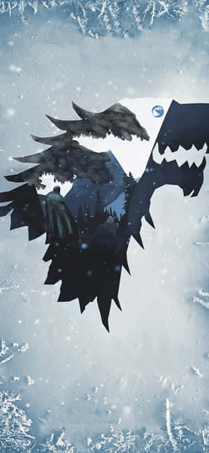 Blue House Stark Wolf Phone Wallpaper