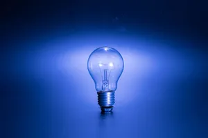 Blue Incandescent Bulb Wallpaper