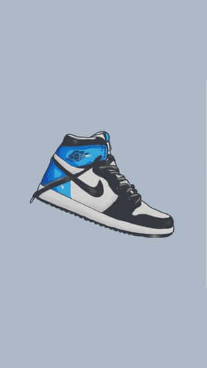 Blue Jordan Air Force One Illustration Wallpaper