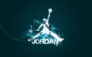 Blue Jordan Jumpman Logo Wallpaper