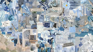 Blue Junk Collage Art Wallpaper