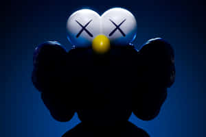 Blue Kaws Figure Silhouette Wallpaper