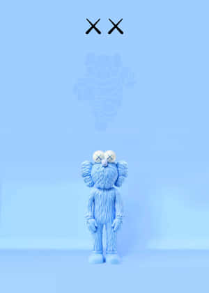 Blue Kaws Figurewith Shadow Wallpaper